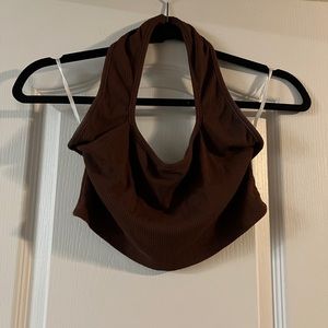 Brown halter top